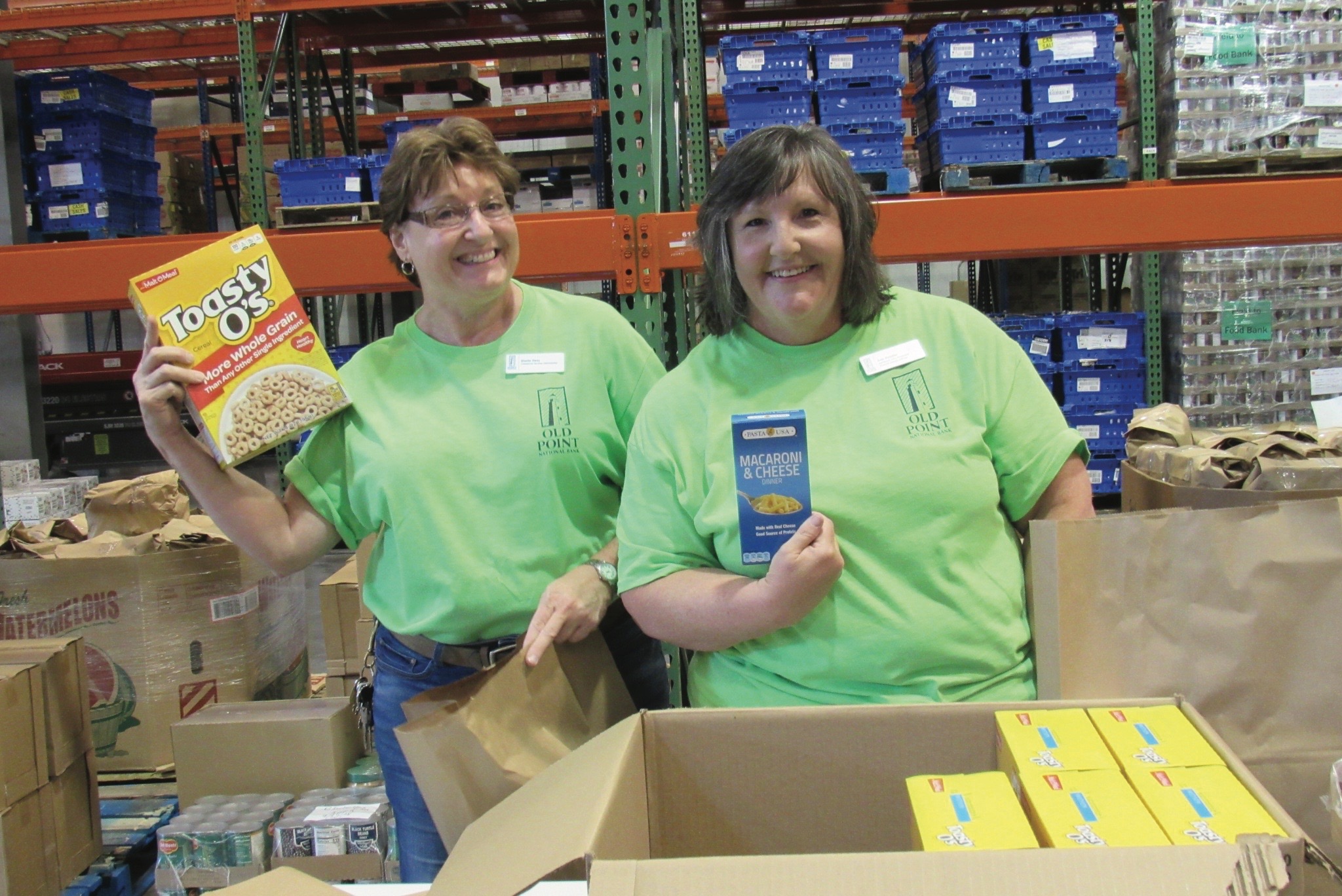 Old Point National Bank employees donating
