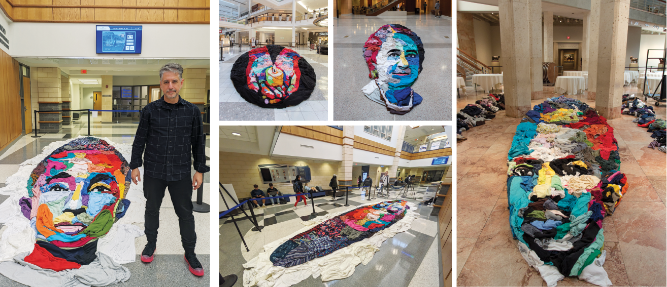 Above: Noah Scalin with his display of Pharell Williams. Also Above: Maggie L. Walker, the first black woman to charter a bank in America. James Conway Farley, the first prominent African-American photographer in America.